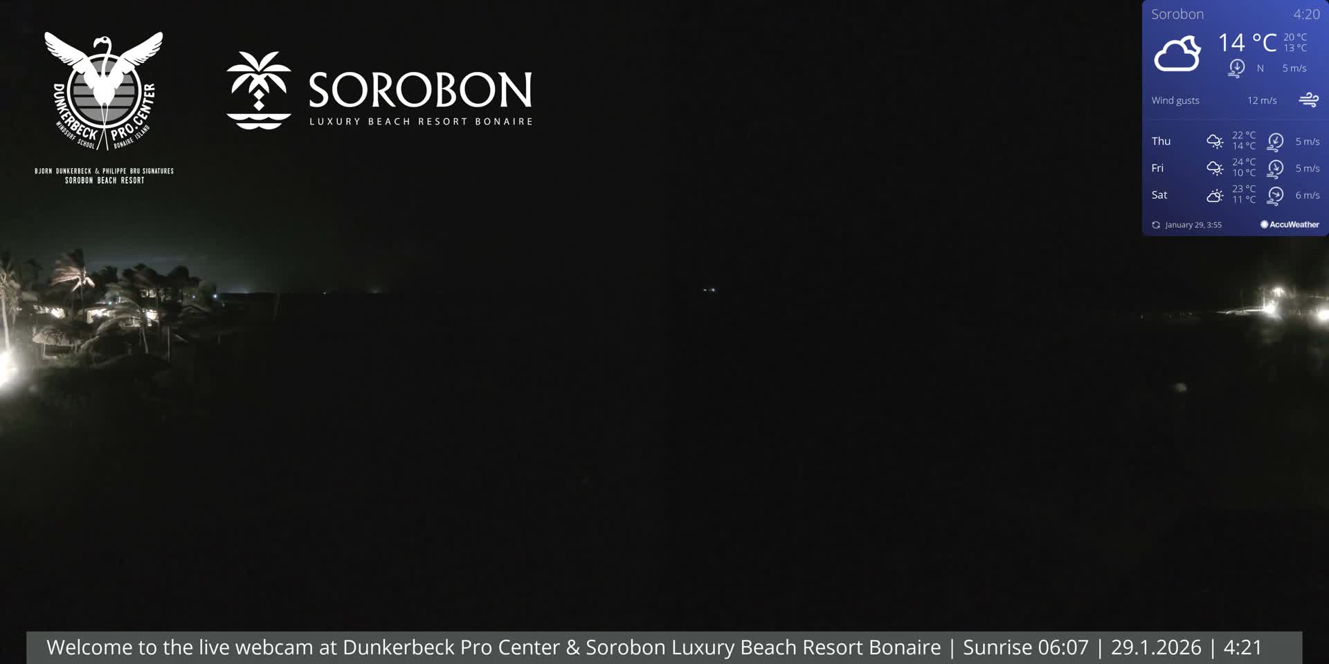 Carribean, Sorobon Beach Live Cam - Kralendijk, Bonaire, Bonaire Sint Eustatius and Saba, Netherland