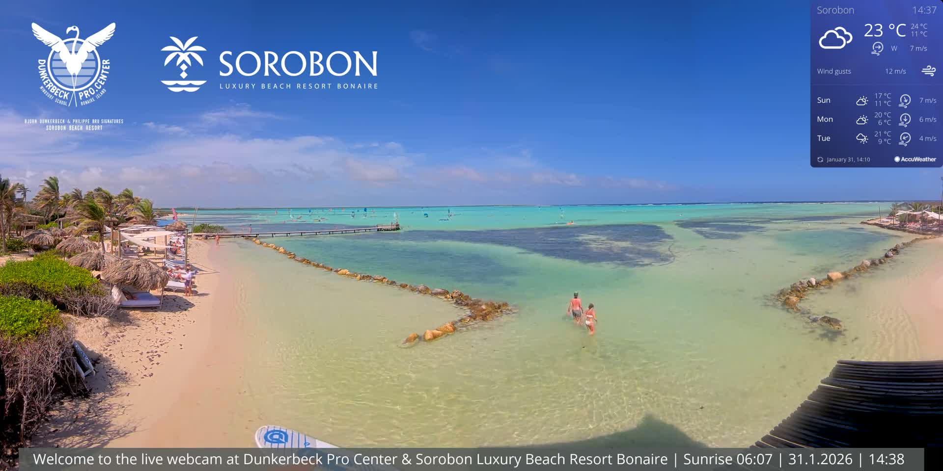 Carribean, Sorobon Beach Live Cam - Kralendijk, Bonaire, Bonaire Sint Eustatius and Saba, Netherland