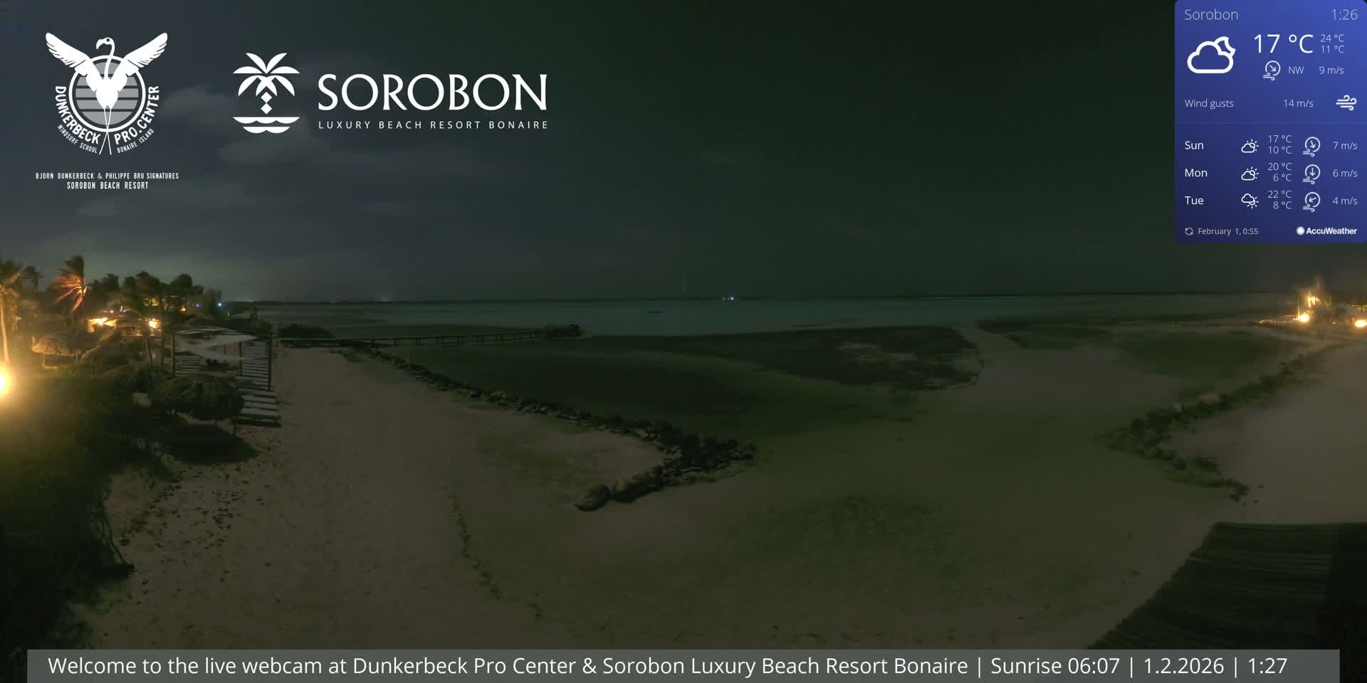 Carribean, Sorobon Beach Live Cam - Kralendijk, Bonaire, Bonaire Sint Eustatius and Saba, Netherland