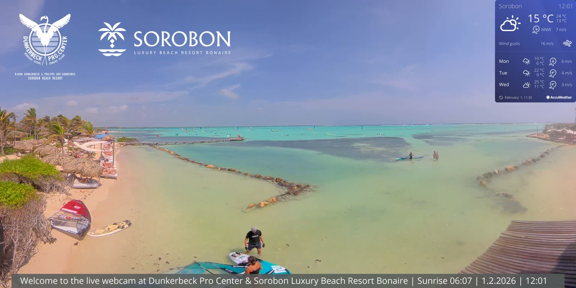 Carribean, Sorobon Beach Live Cam - Kralendijk, Bonaire, Bonaire Sint Eustatius and Saba, Netherland