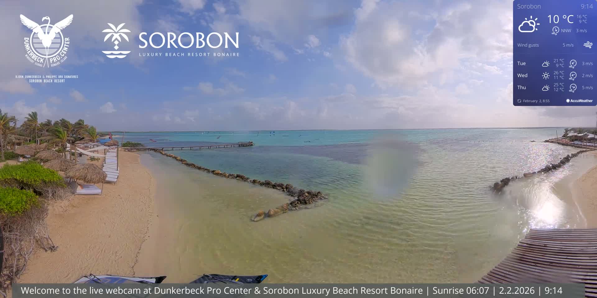 Carribean, Sorobon Beach Live Cam - Kralendijk, Bonaire, Bonaire Sint Eustatius and Saba, Netherland