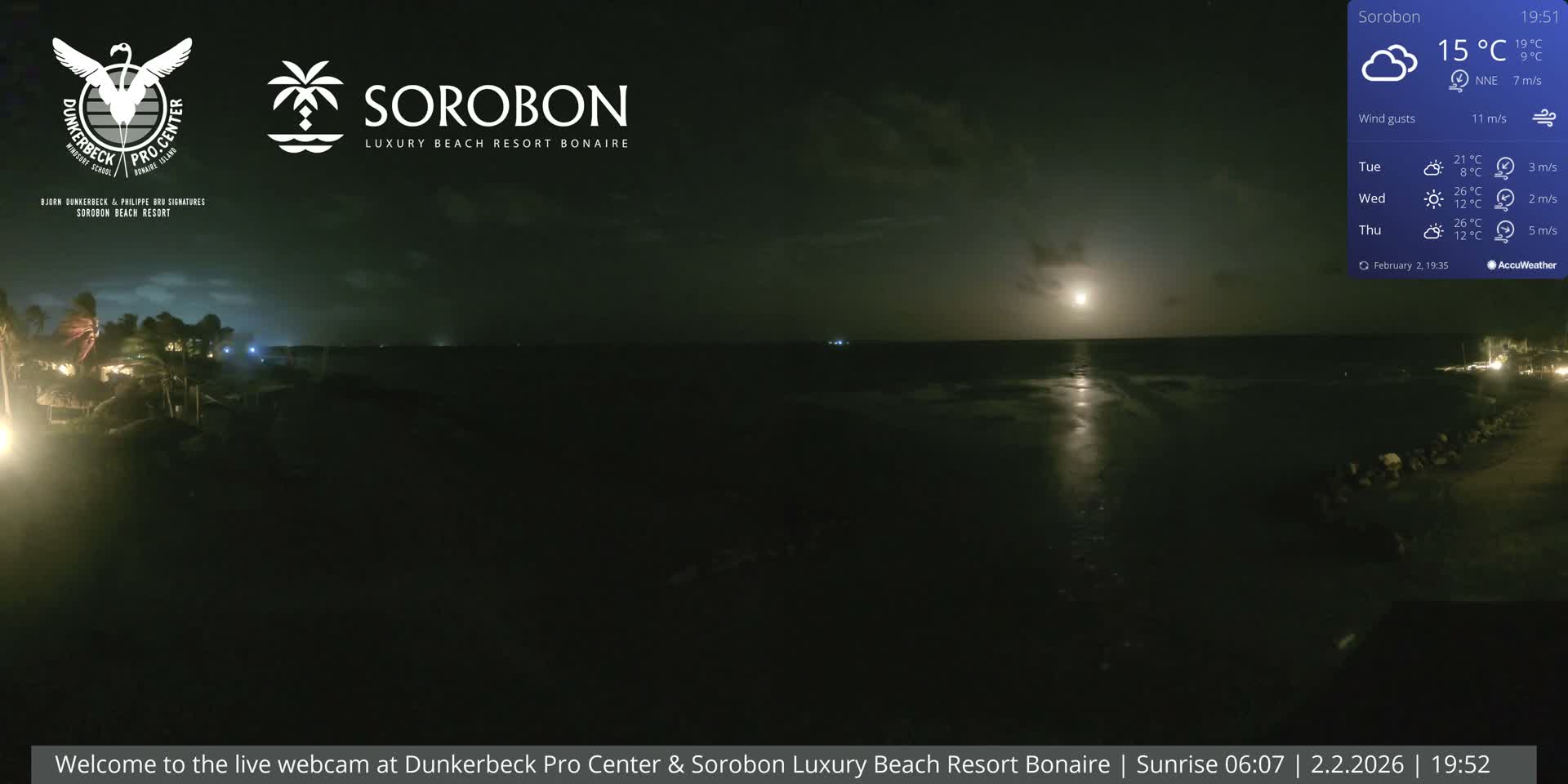 Carribean, Sorobon Beach Live Cam - Kralendijk, Bonaire, Bonaire Sint Eustatius and Saba, Netherland