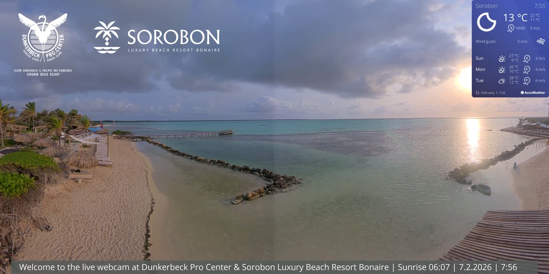 Carribean, Sorobon Beach Live Cam - Kralendijk, Bonaire, Bonaire Sint Eustatius and Saba, Netherland