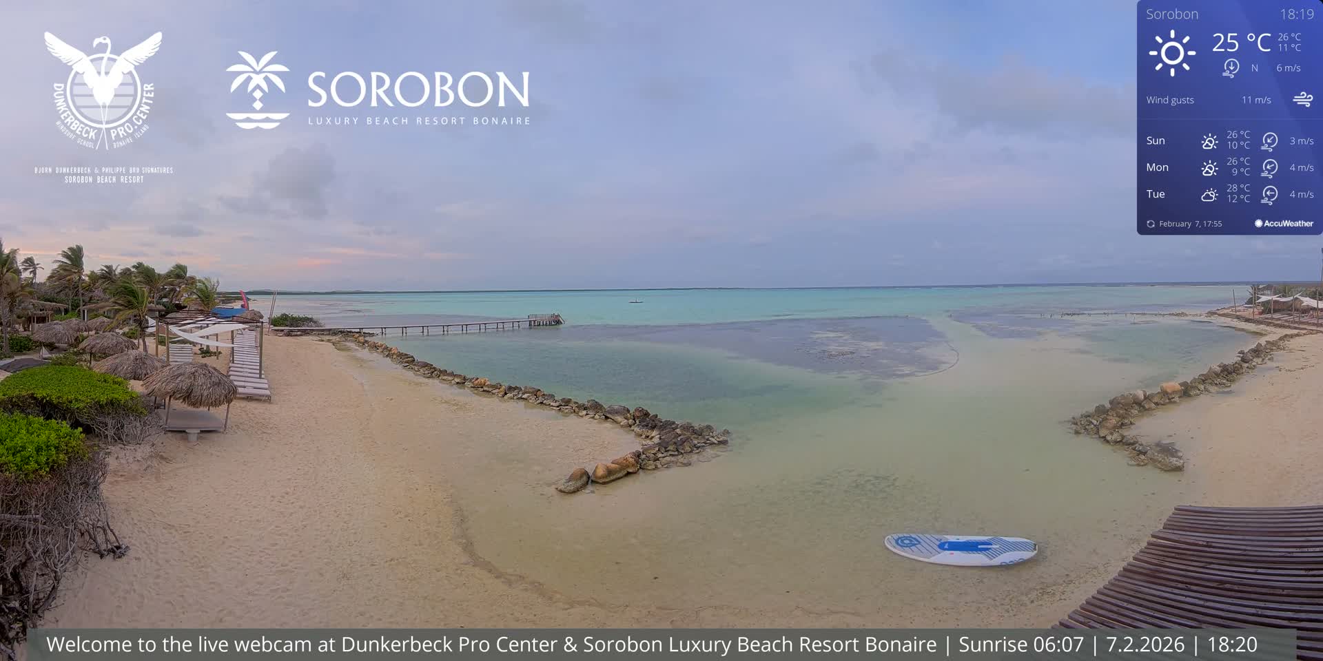 Carribean, Sorobon Beach Live Cam - Kralendijk, Bonaire, Bonaire Sint Eustatius and Saba, Netherland