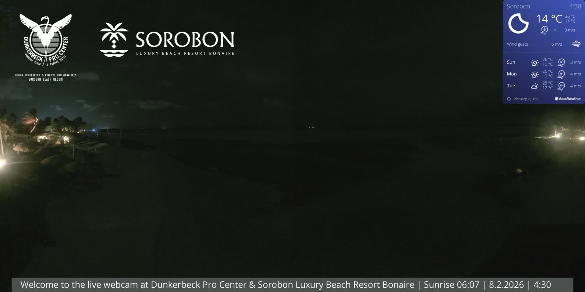 Carribean, Sorobon Beach Live Cam - Kralendijk, Bonaire, Bonaire Sint Eustatius and Saba, Netherland
