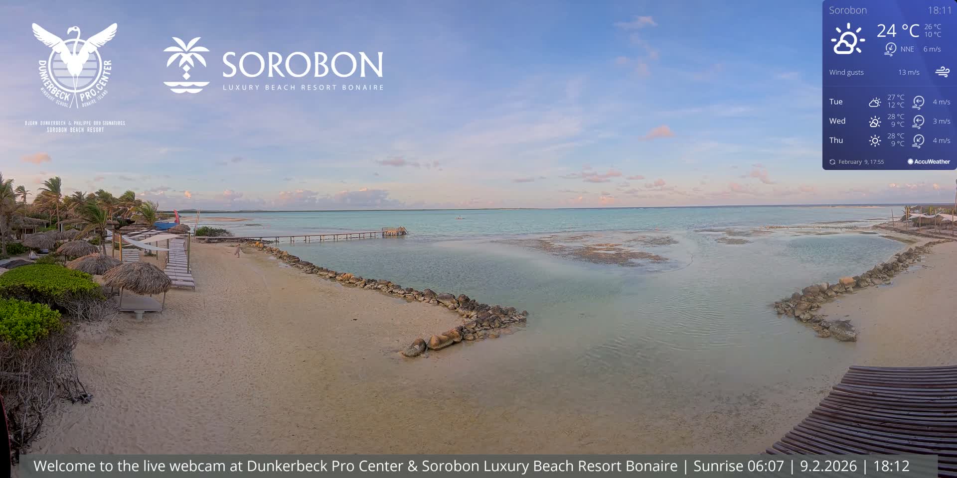 Carribean, Sorobon Beach Live Cam - Kralendijk, Bonaire, Bonaire Sint Eustatius and Saba, Netherland