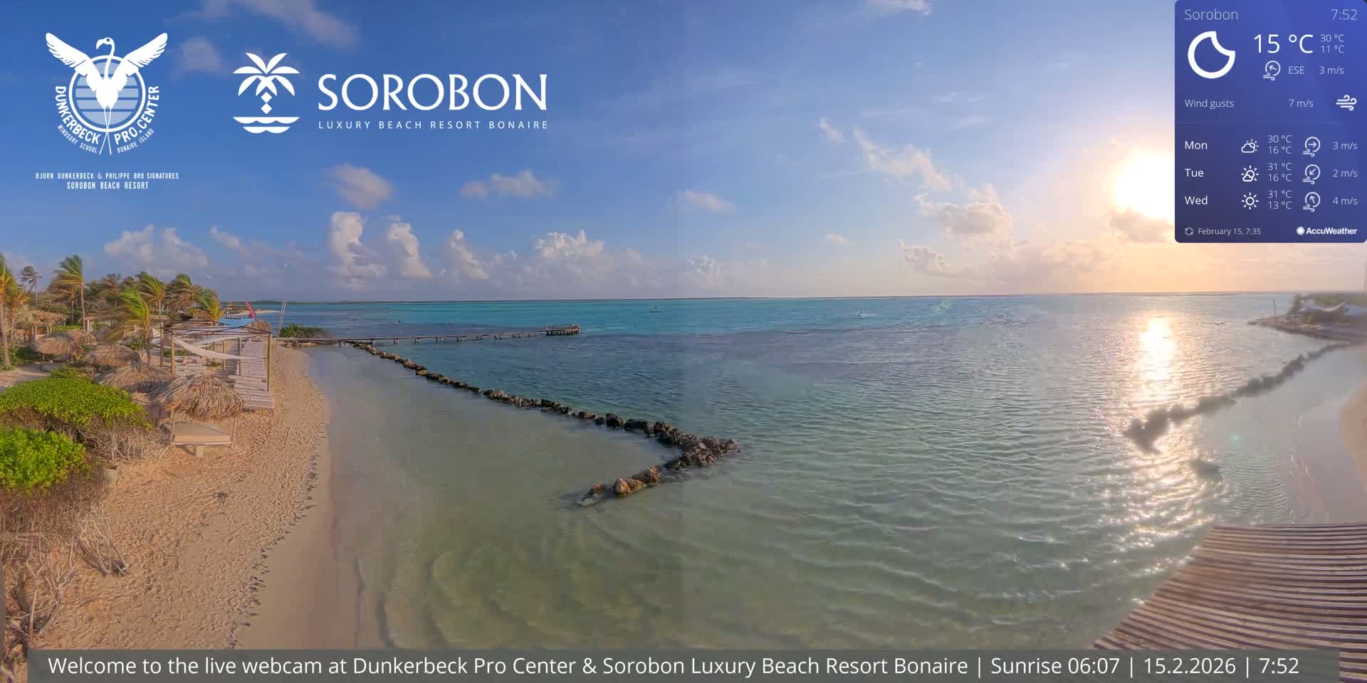 Carribean, Sorobon Beach Live Cam - Kralendijk, Bonaire, Bonaire Sint Eustatius and Saba, Netherland