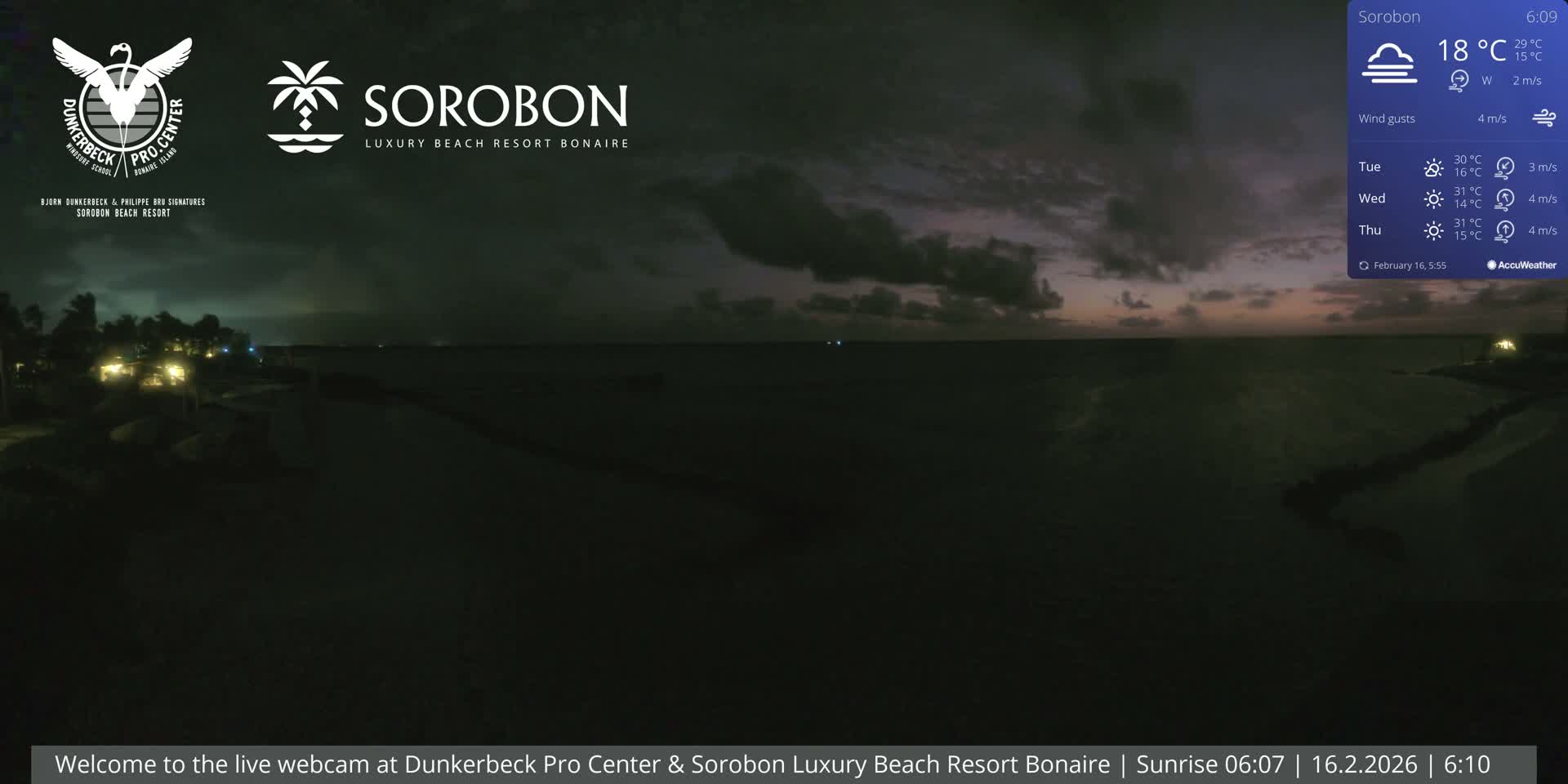Carribean, Sorobon Beach Live Cam - Kralendijk, Bonaire, Bonaire Sint Eustatius and Saba, Netherland