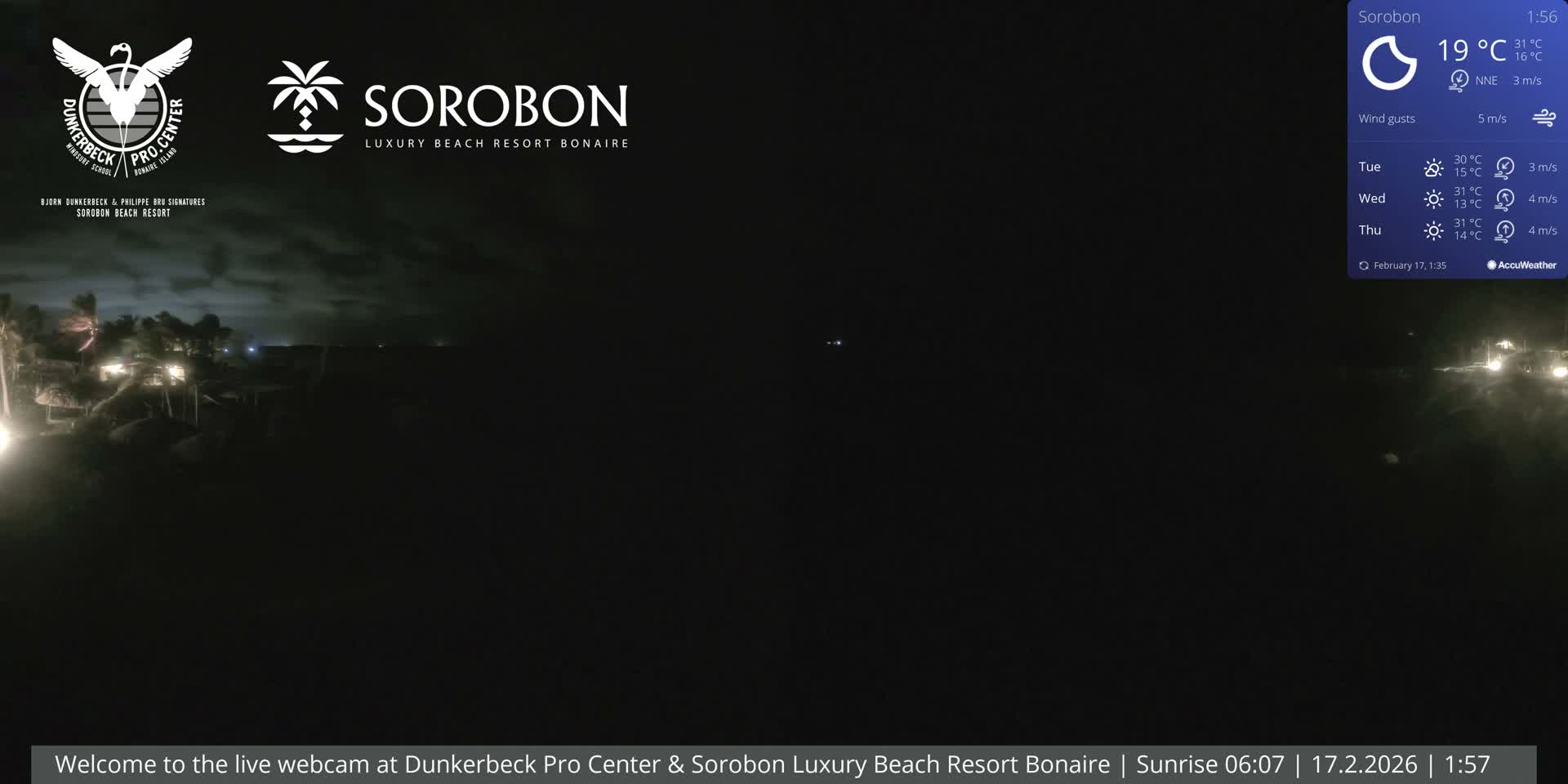 Carribean, Sorobon Beach Live Cam - Kralendijk, Bonaire, Bonaire Sint Eustatius and Saba, Netherland