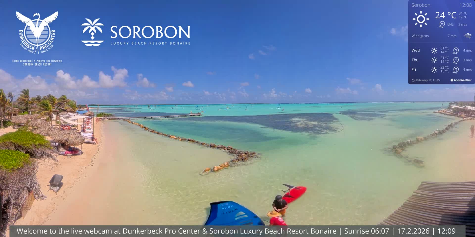 Carribean, Sorobon Beach Live Cam - Kralendijk, Bonaire, Bonaire Sint Eustatius and Saba, Netherland