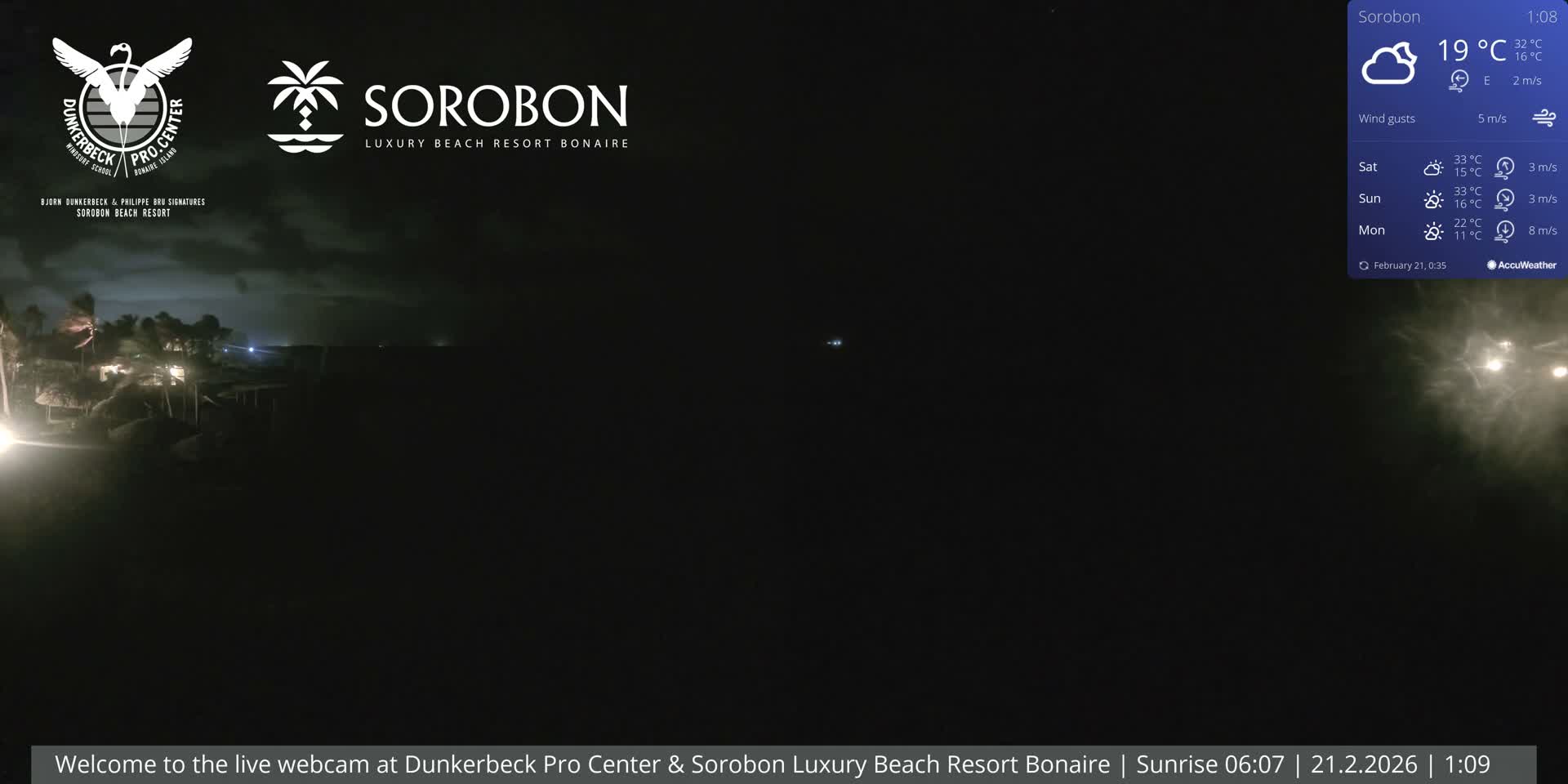 Carribean, Sorobon Beach Live Cam - Kralendijk, Bonaire, Bonaire Sint Eustatius and Saba, Netherland