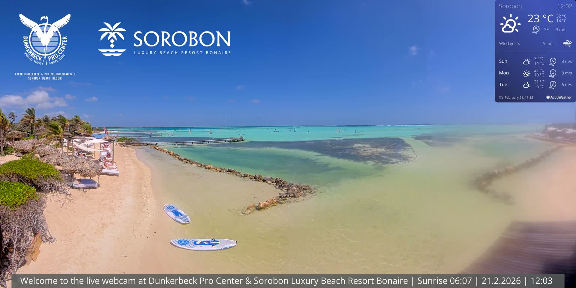 Carribean, Sorobon Beach Live Cam - Kralendijk, Bonaire, Bonaire Sint Eustatius and Saba, Netherland