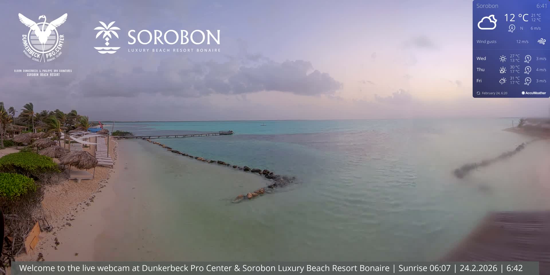 Carribean, Sorobon Beach Live Cam - Kralendijk, Bonaire, Bonaire Sint Eustatius and Saba, Netherland