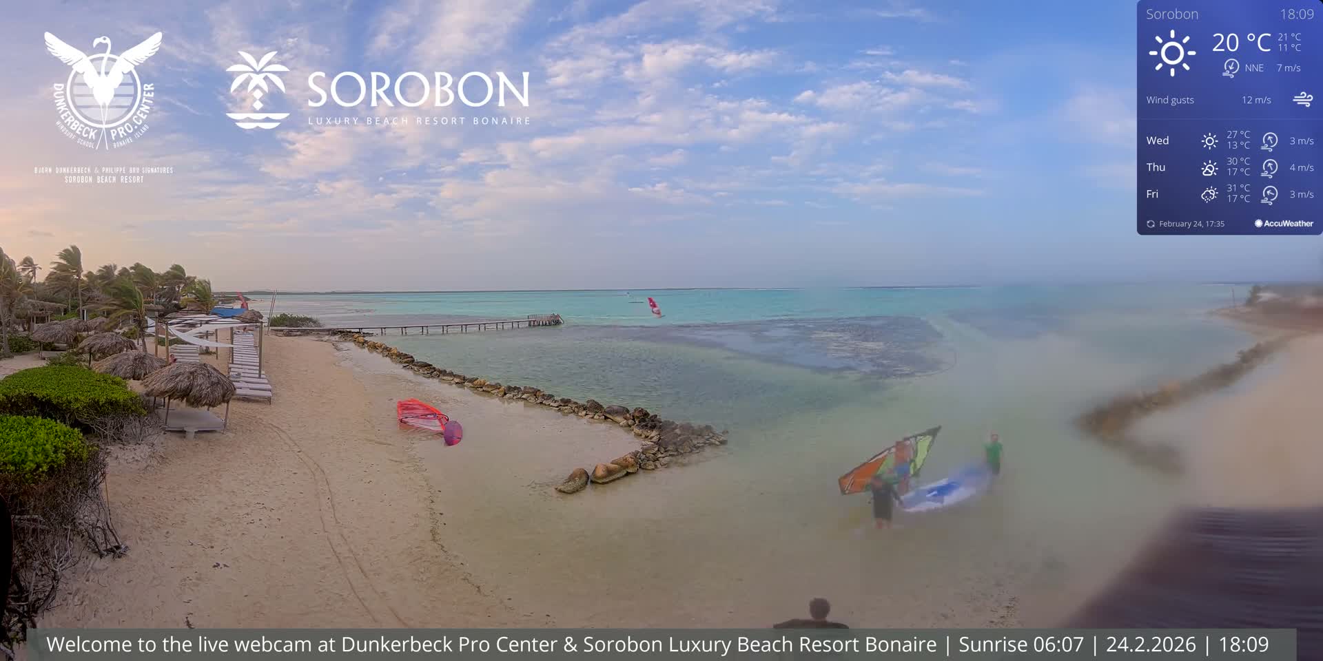 Carribean, Sorobon Beach Live Cam - Kralendijk, Bonaire, Bonaire Sint Eustatius and Saba, Netherland