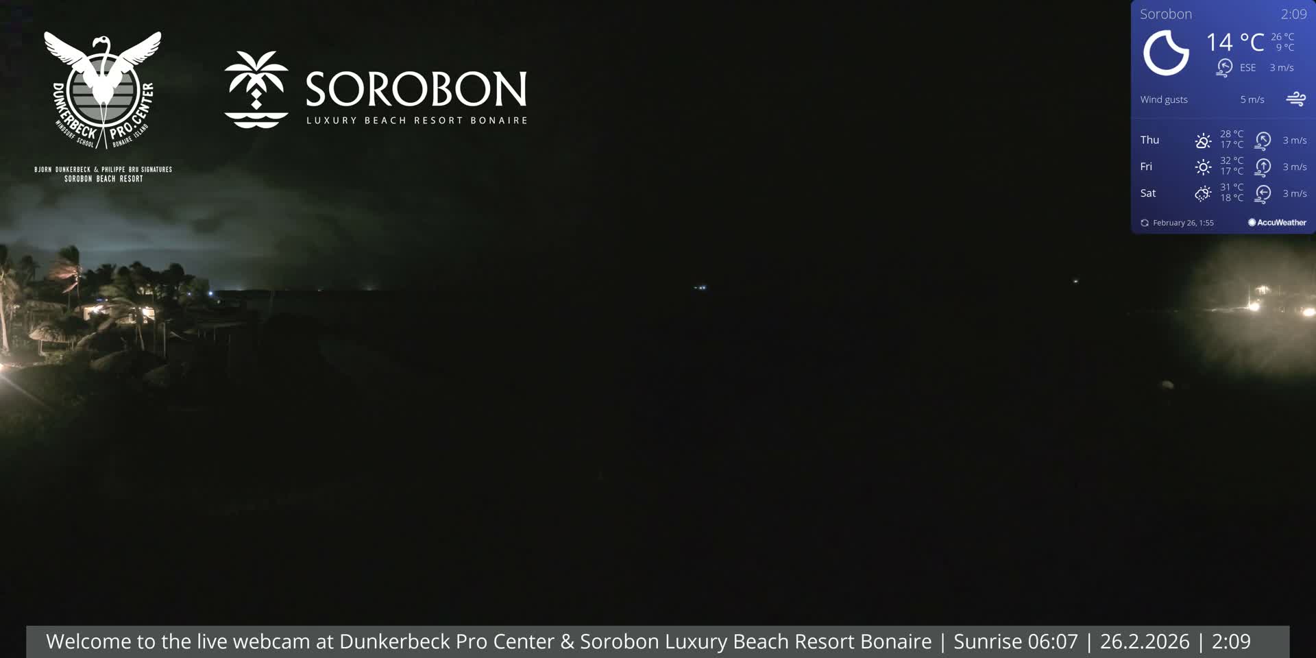 Carribean, Sorobon Beach Live Cam - Kralendijk, Bonaire, Bonaire Sint Eustatius and Saba, Netherland