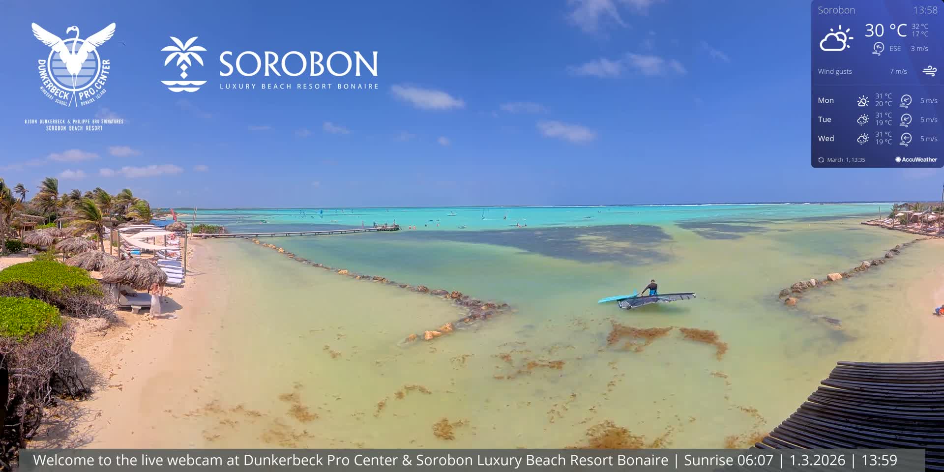 Carribean, Sorobon Beach Live Cam - Kralendijk, Bonaire, Bonaire Sint Eustatius and Saba, Netherland