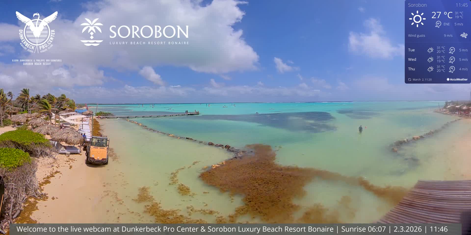 Carribean, Sorobon Beach Live Cam - Kralendijk, Bonaire, Bonaire Sint Eustatius and Saba, Netherland