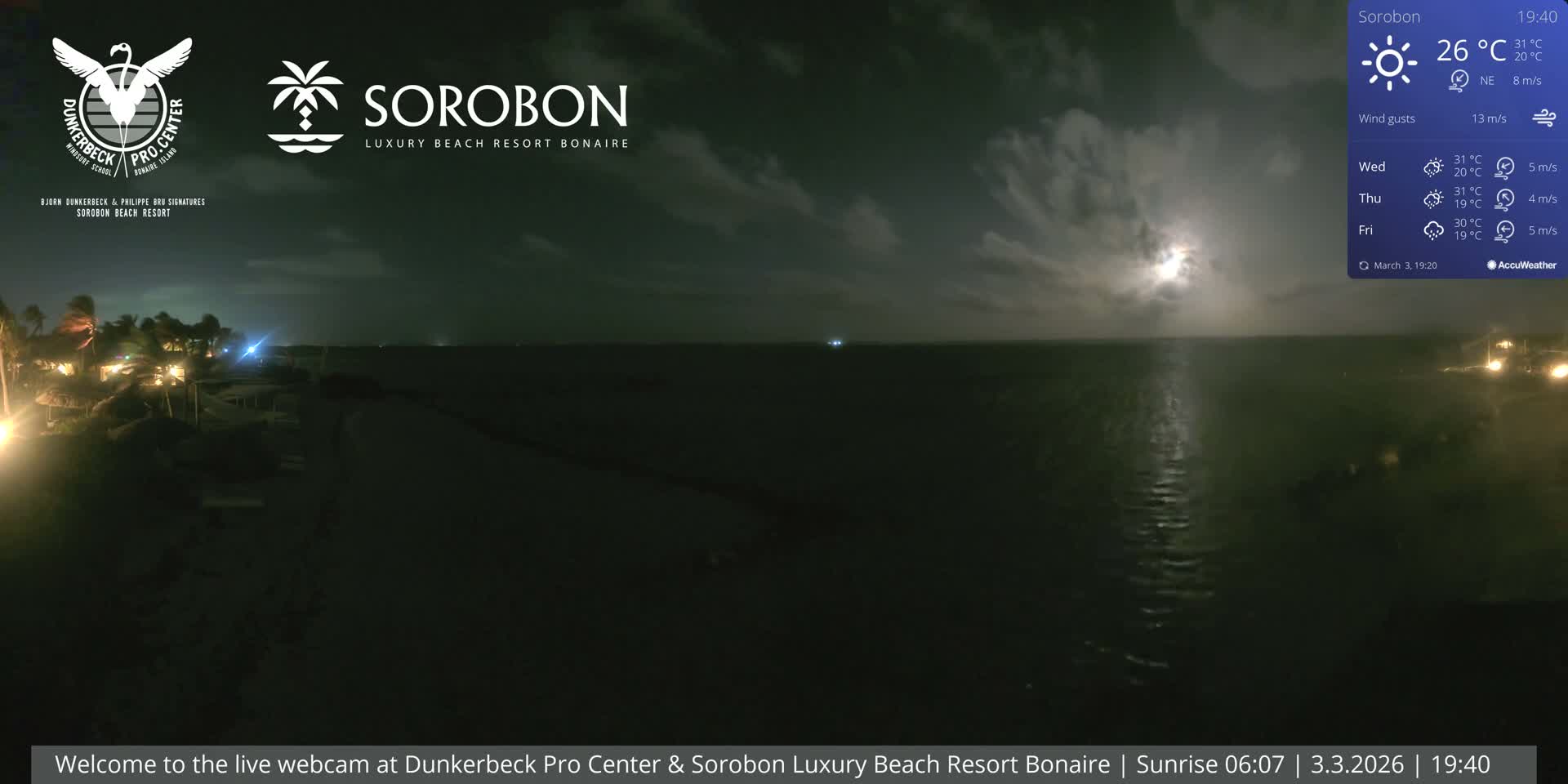 Carribean, Sorobon Beach Live Cam - Kralendijk, Bonaire, Bonaire Sint Eustatius and Saba, Netherland