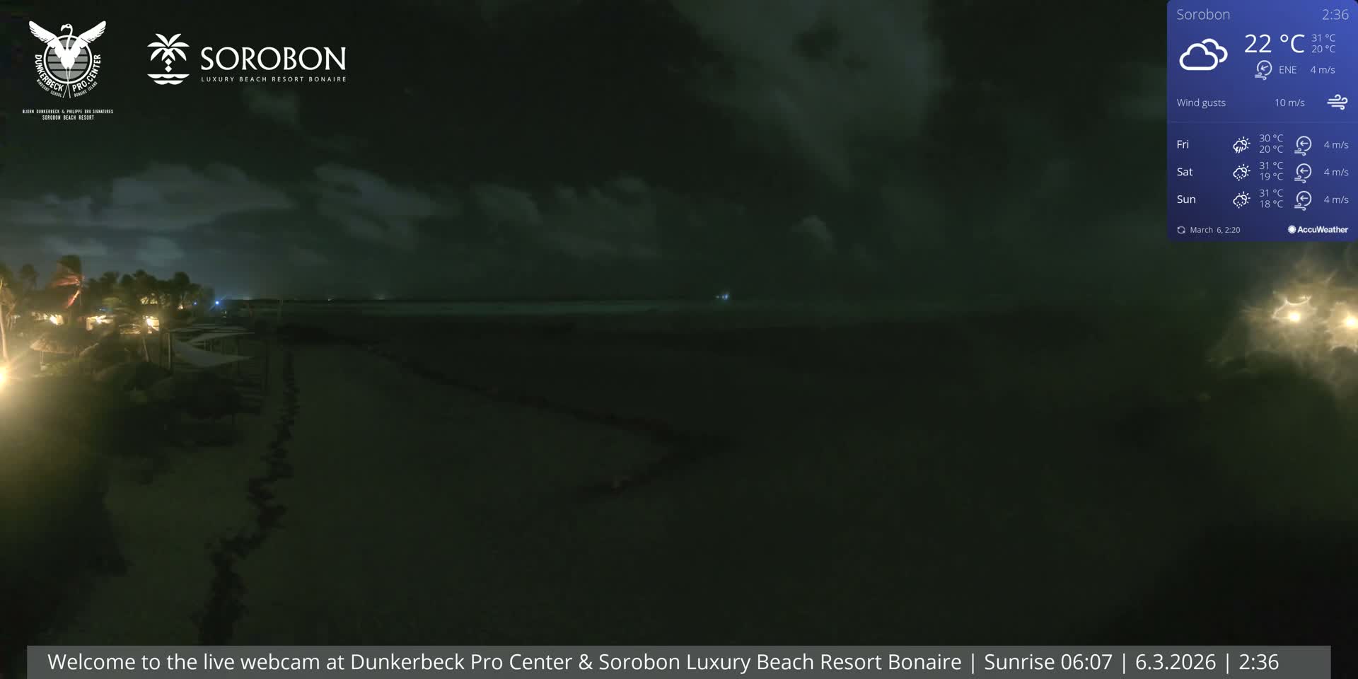 Carribean, Sorobon Beach Live Cam - Kralendijk, Bonaire, Bonaire Sint Eustatius and Saba, Netherland