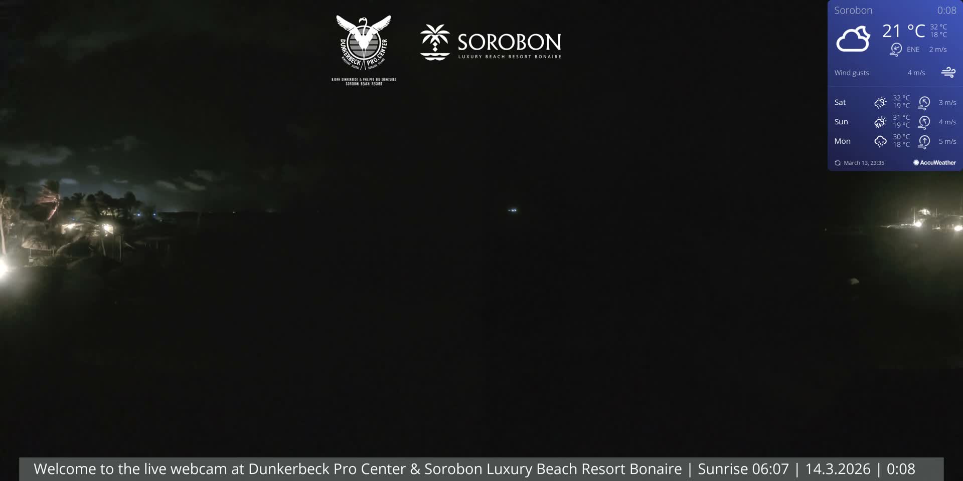 Carribean, Sorobon Beach Live Cam - Kralendijk, Bonaire, Bonaire Sint Eustatius and Saba, Netherland