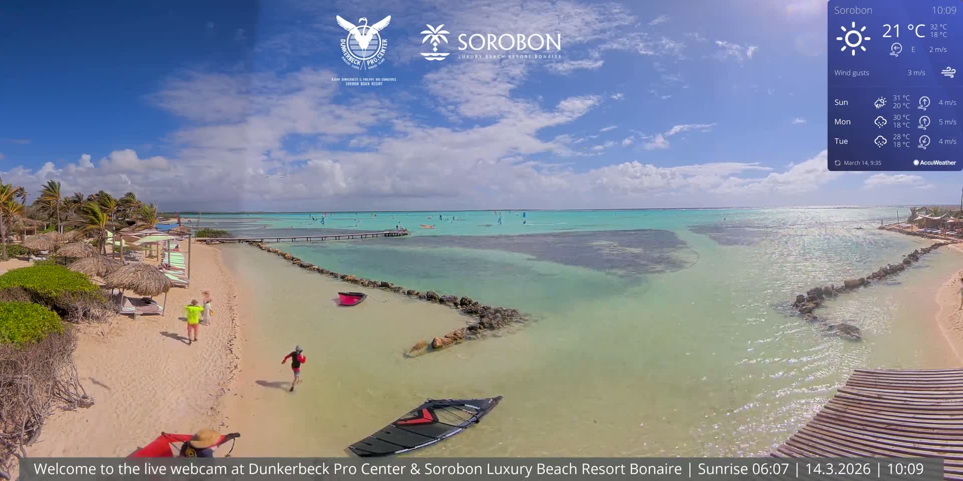 Carribean, Sorobon Beach Live Cam - Kralendijk, Bonaire, Bonaire Sint Eustatius and Saba, Netherland
