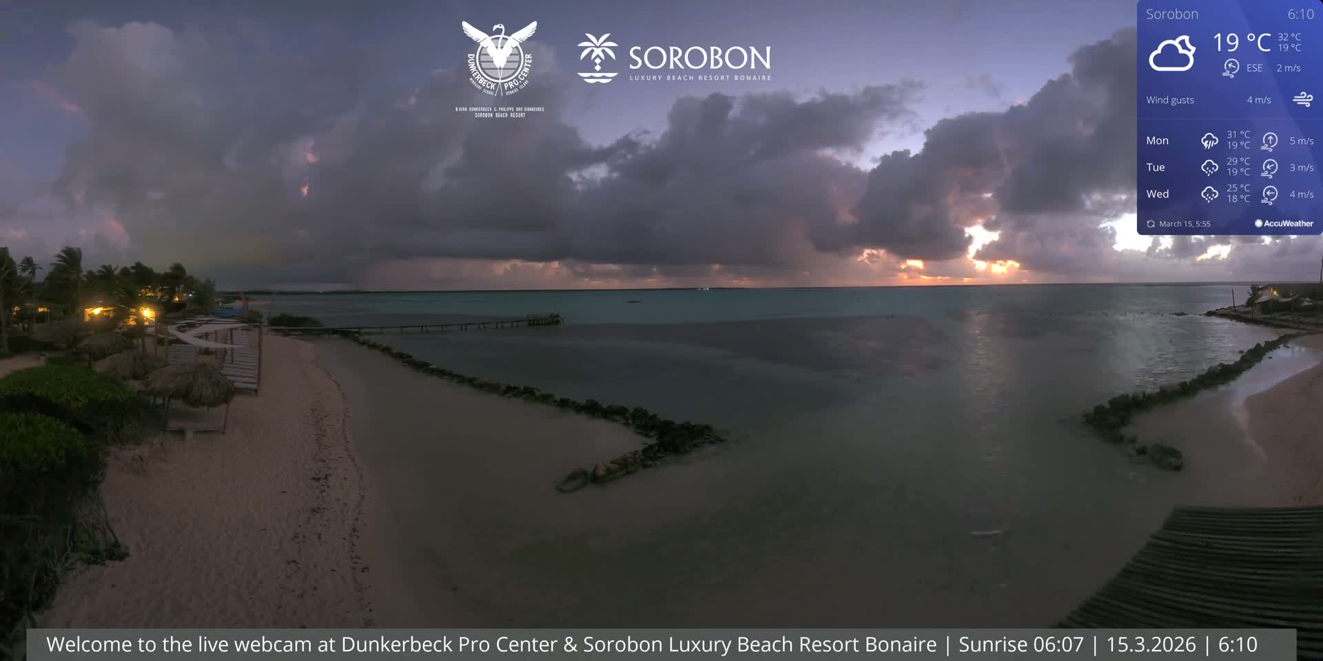 Carribean, Sorobon Beach Live Cam - Kralendijk, Bonaire, Bonaire Sint Eustatius and Saba, Netherland
