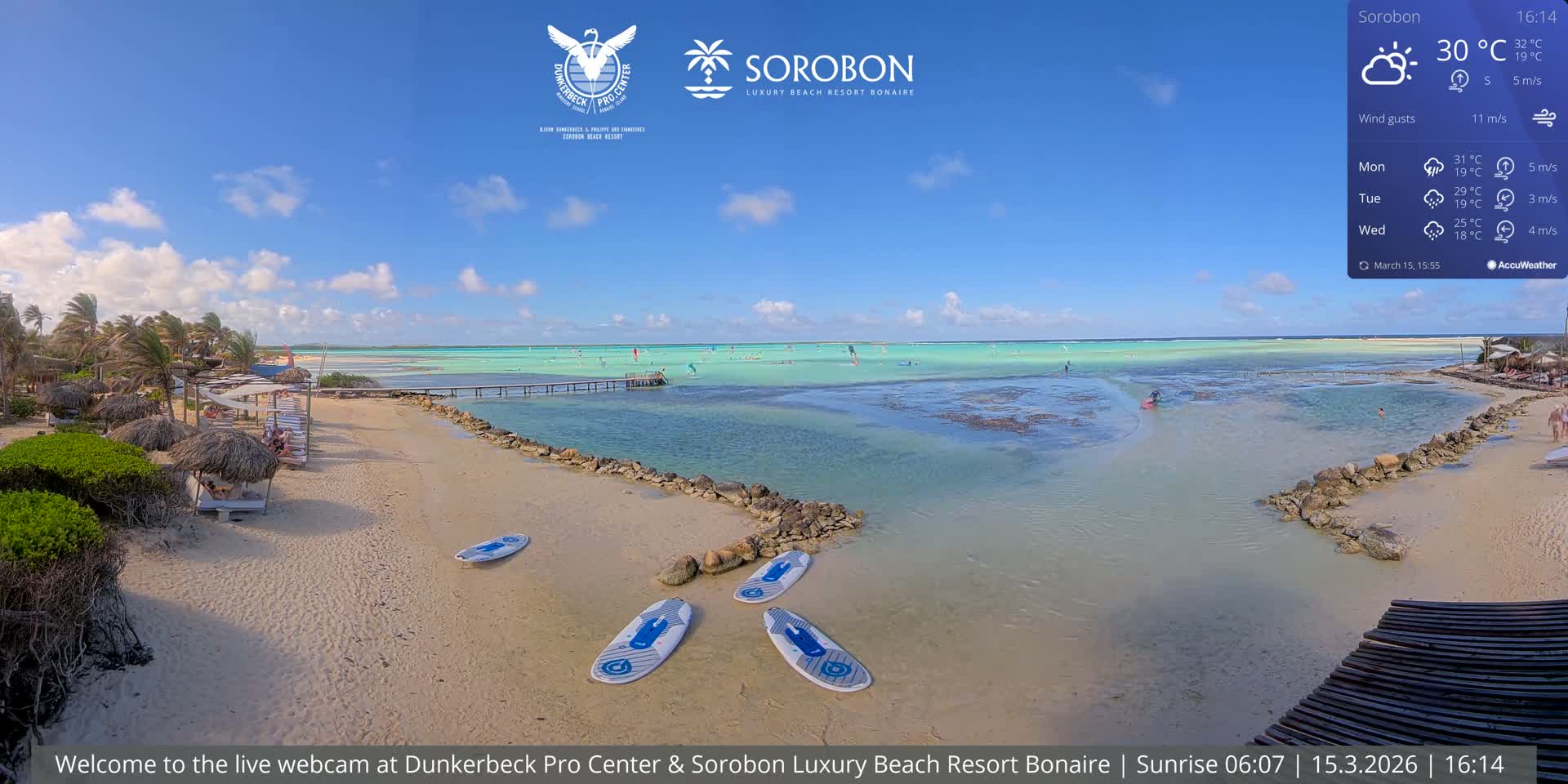 Carribean, Sorobon Beach Live Cam - Kralendijk, Bonaire, Bonaire Sint Eustatius and Saba, Netherland