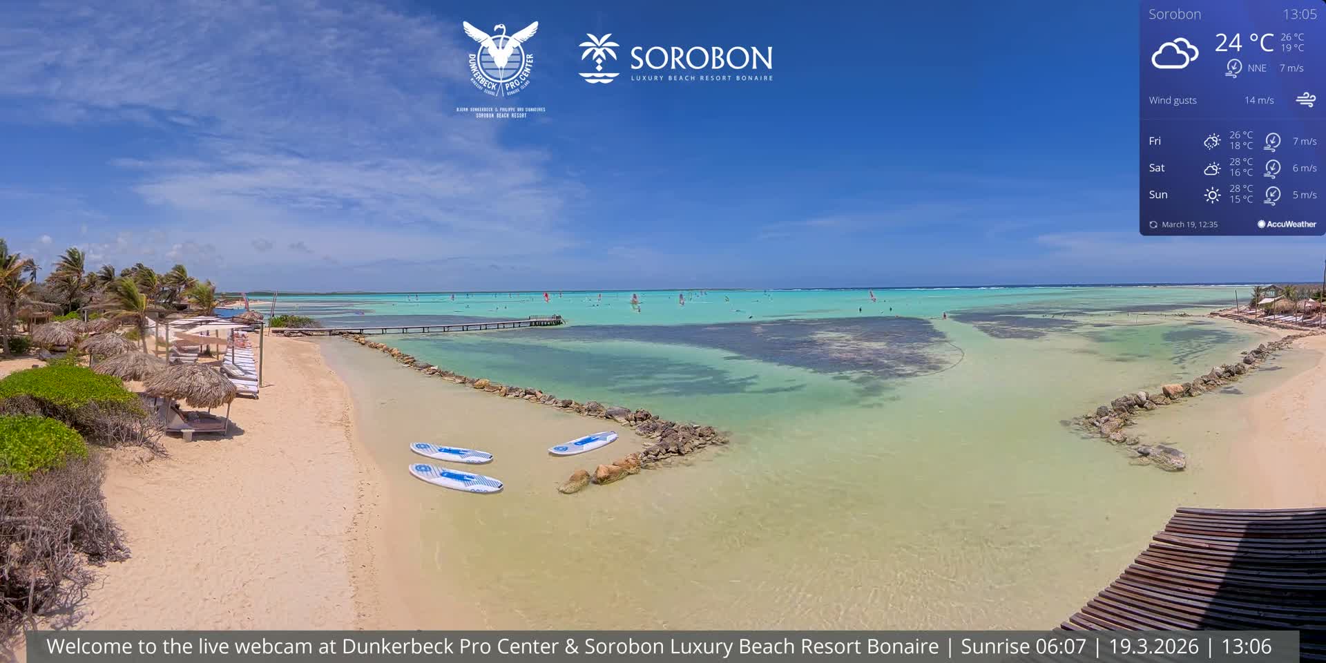 Carribean, Sorobon Beach Live Cam - Kralendijk, Bonaire, Bonaire Sint Eustatius and Saba, Netherland