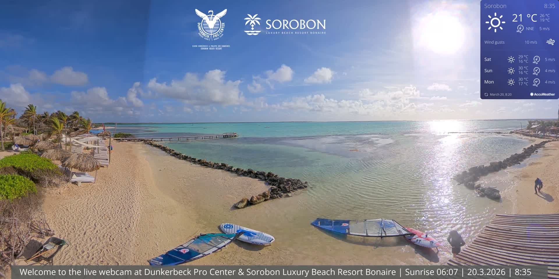 Carribean, Sorobon Beach Live Cam - Kralendijk, Bonaire, Bonaire Sint Eustatius and Saba, Netherland