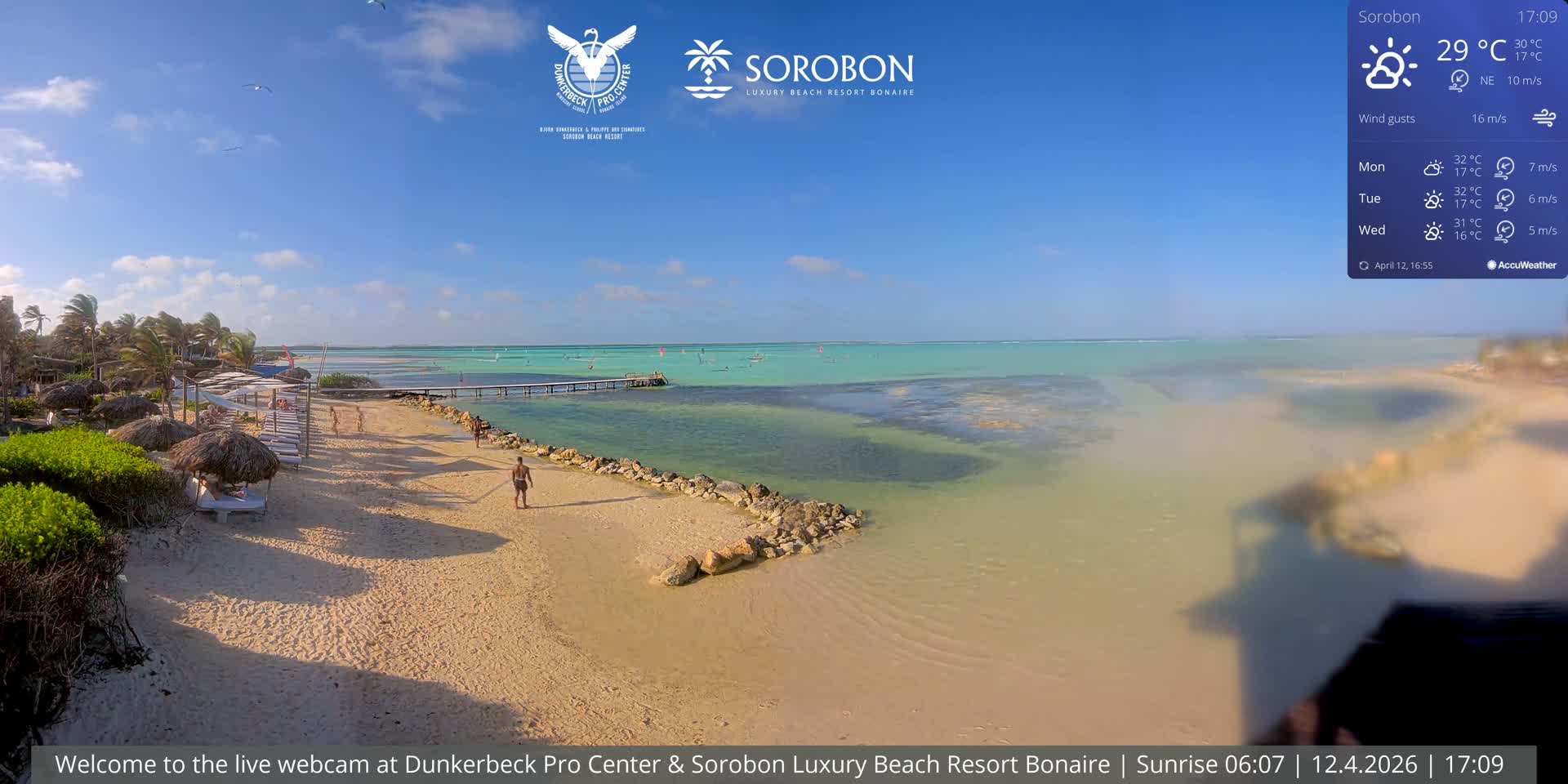 Carribean, Sorobon Beach Live Cam - Kralendijk, Bonaire, Bonaire Sint Eustatius and Saba, Netherland