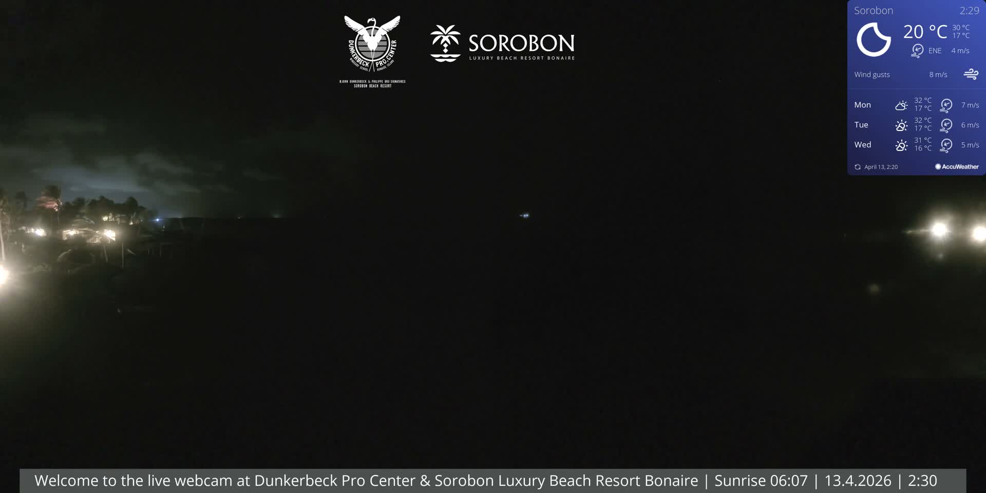 Carribean, Sorobon Beach Live Cam - Kralendijk, Bonaire, Bonaire Sint Eustatius and Saba, Netherland