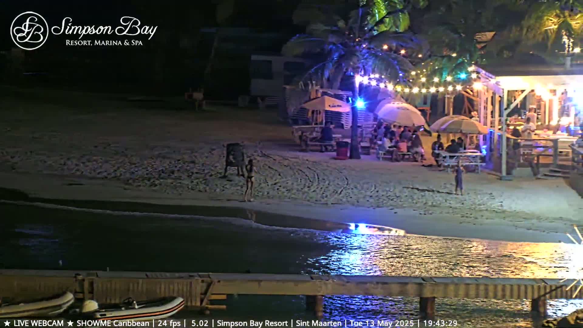 Carribean , Sint Maarten Kim Sha Beach Live Cam - Simpson Bay, Sint Maarten, Netherland