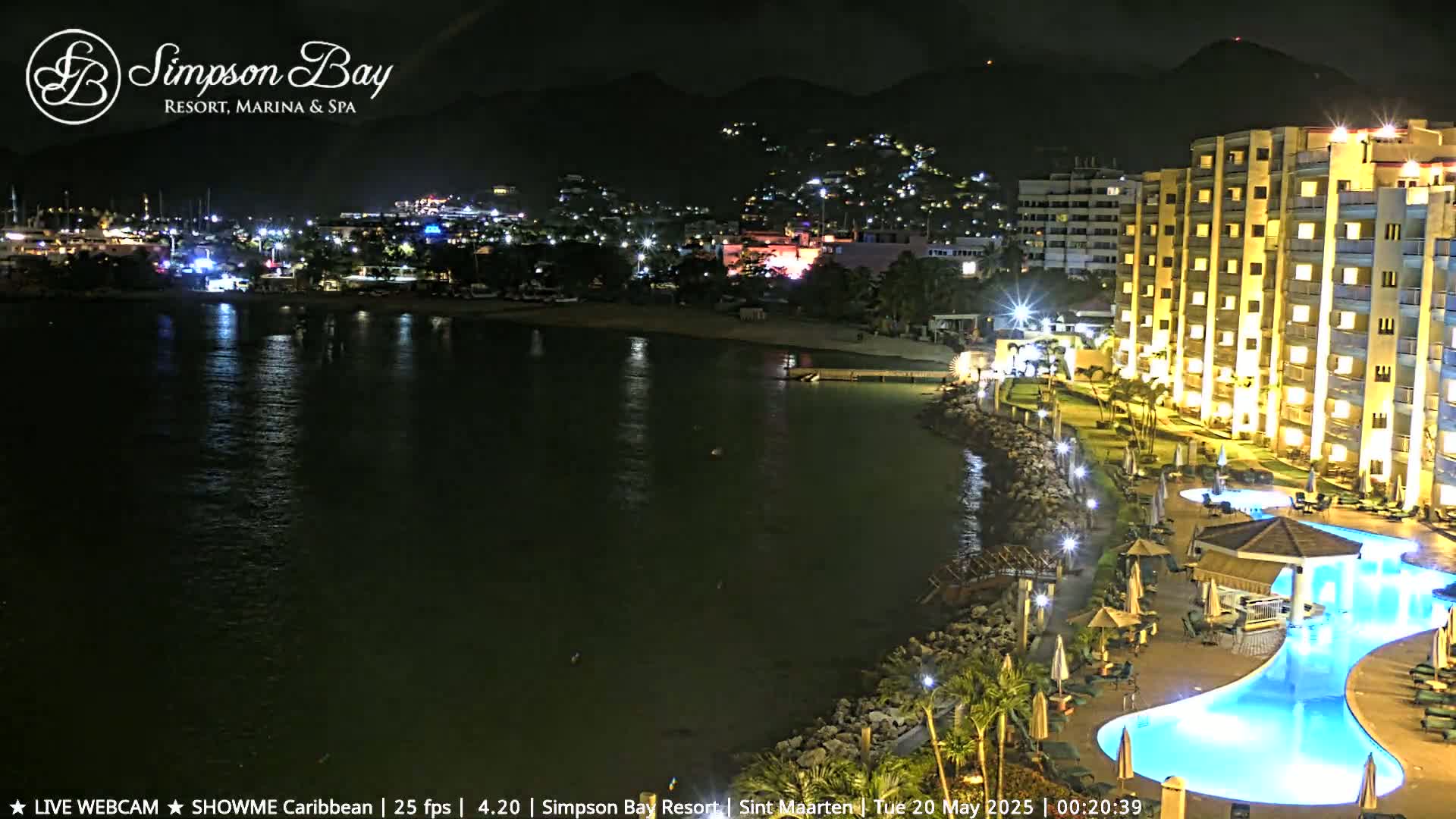 Carribean , Sint Maarten Kim Sha Beach Live Cam - Simpson Bay, Sint Maarten, Netherland