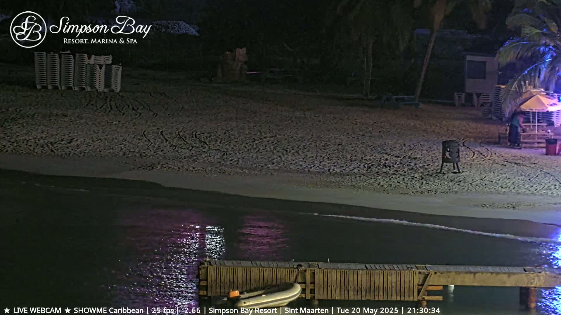 Carribean , Sint Maarten Kim Sha Beach Live Cam - Simpson Bay, Sint Maarten, Netherland