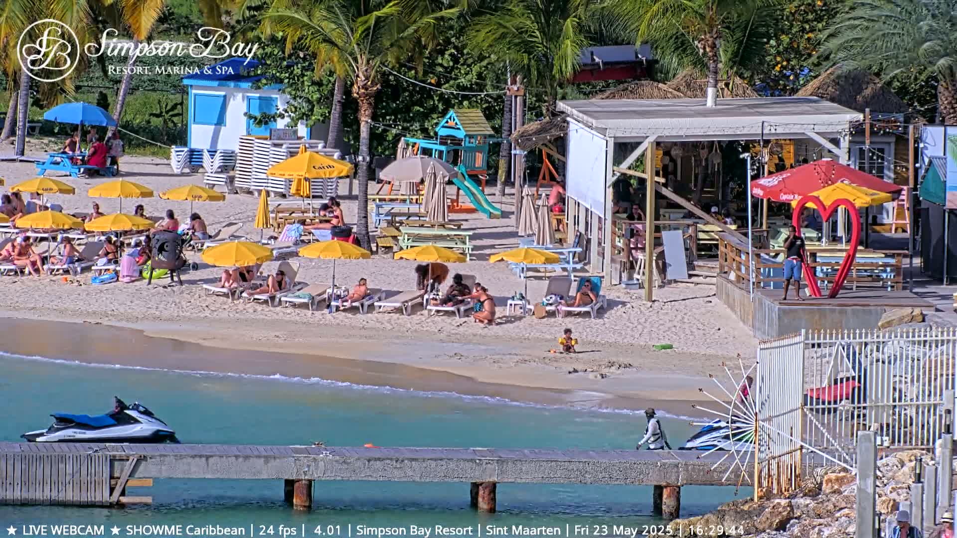 Carribean , Sint Maarten Kim Sha Beach Live Cam - Simpson Bay, Sint Maarten, Netherland
