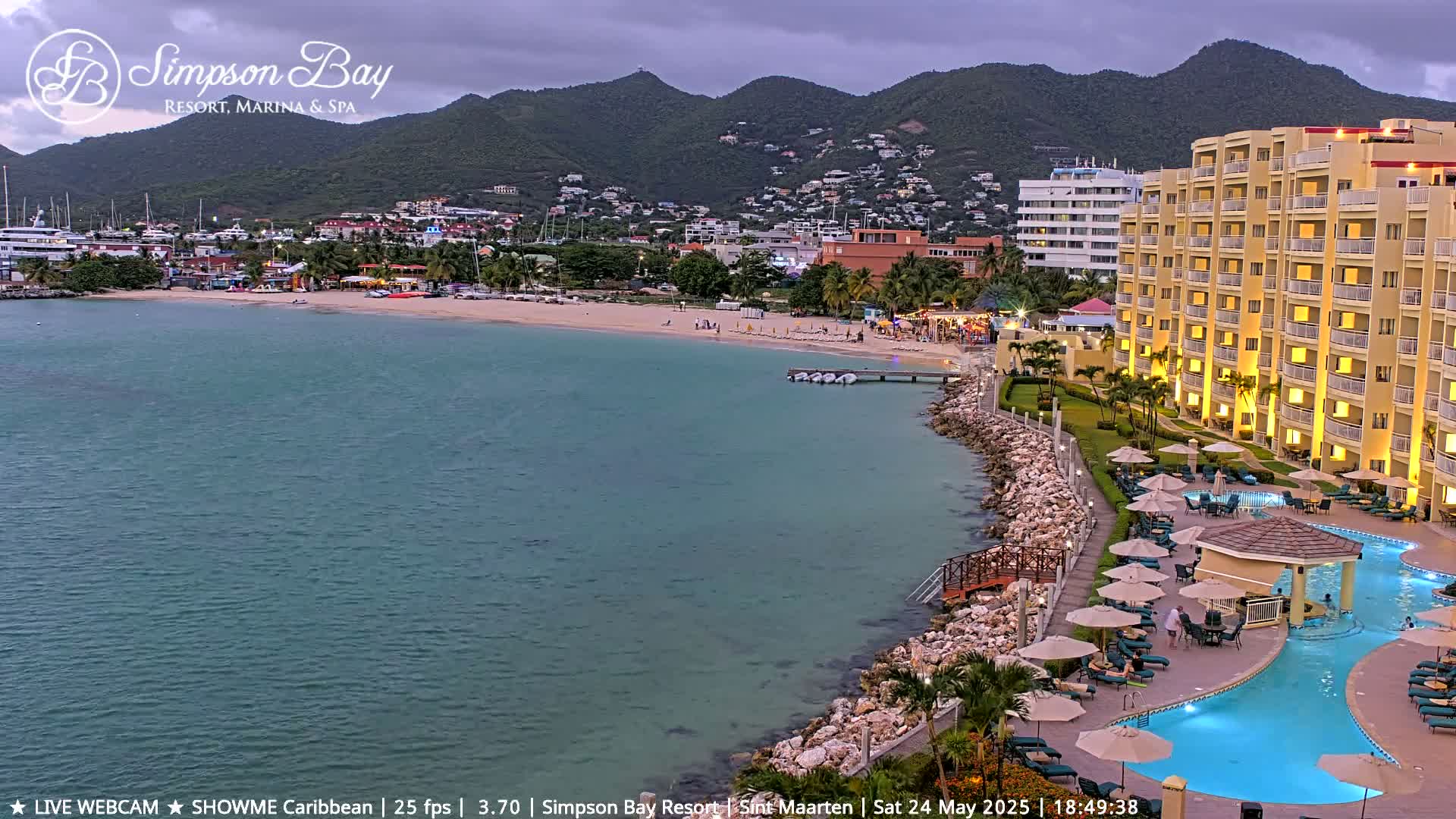 Carribean , Sint Maarten Kim Sha Beach Live Cam - Simpson Bay, Sint Maarten, Netherland