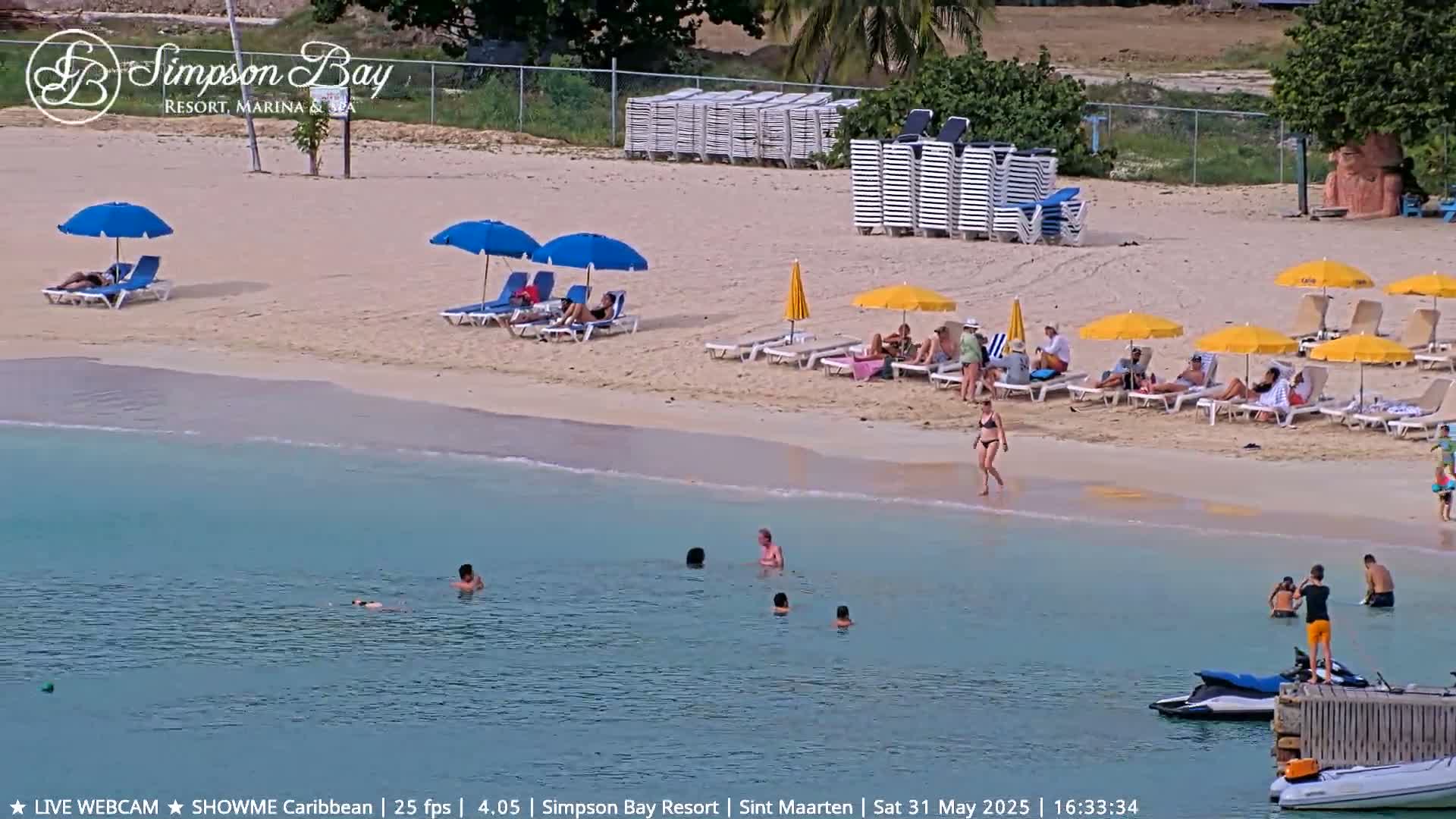 Carribean , Sint Maarten Kim Sha Beach Live Cam - Simpson Bay, Sint Maarten, Netherland