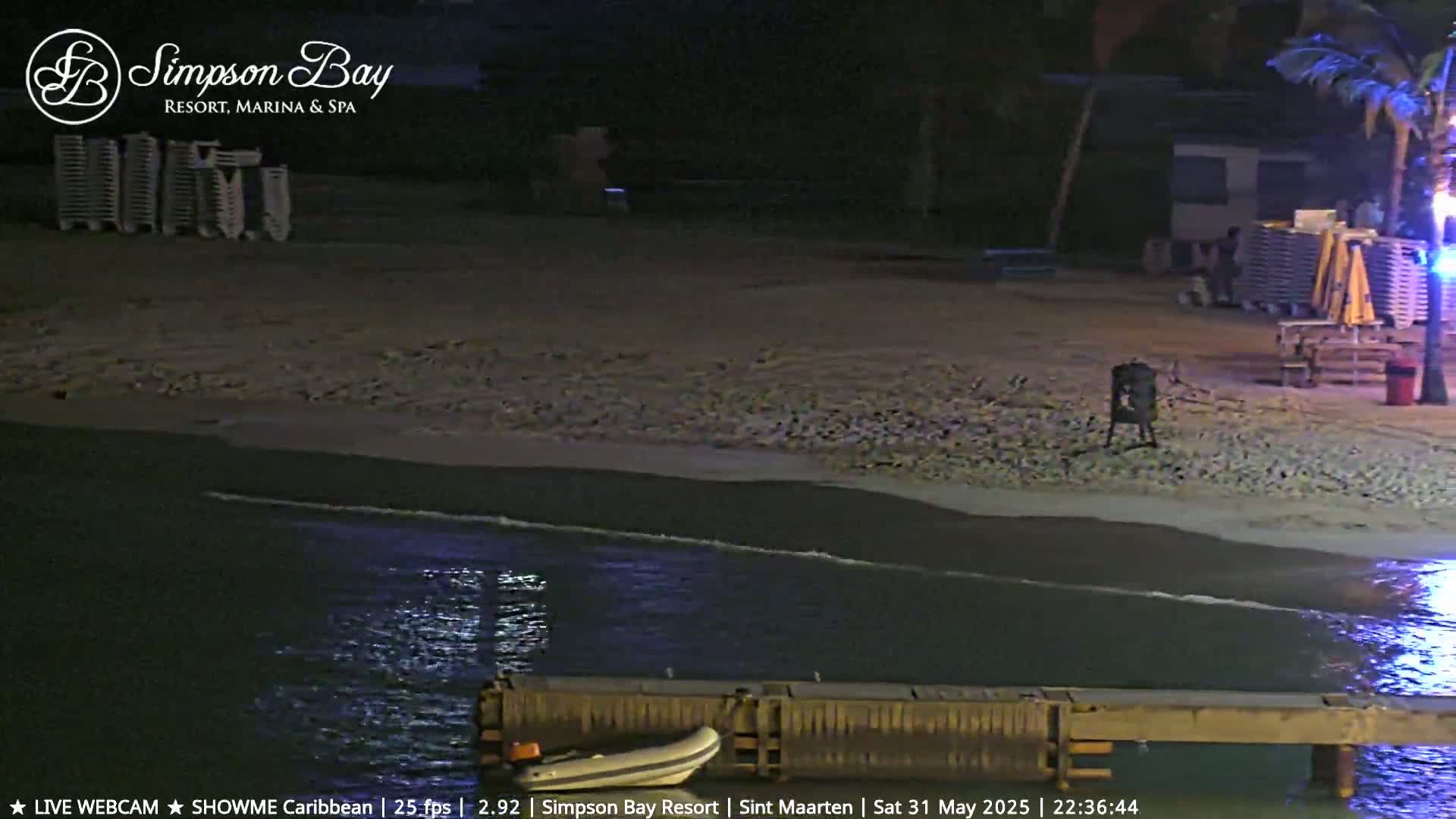 Carribean , Sint Maarten Kim Sha Beach Live Cam - Simpson Bay, Sint Maarten, Netherland