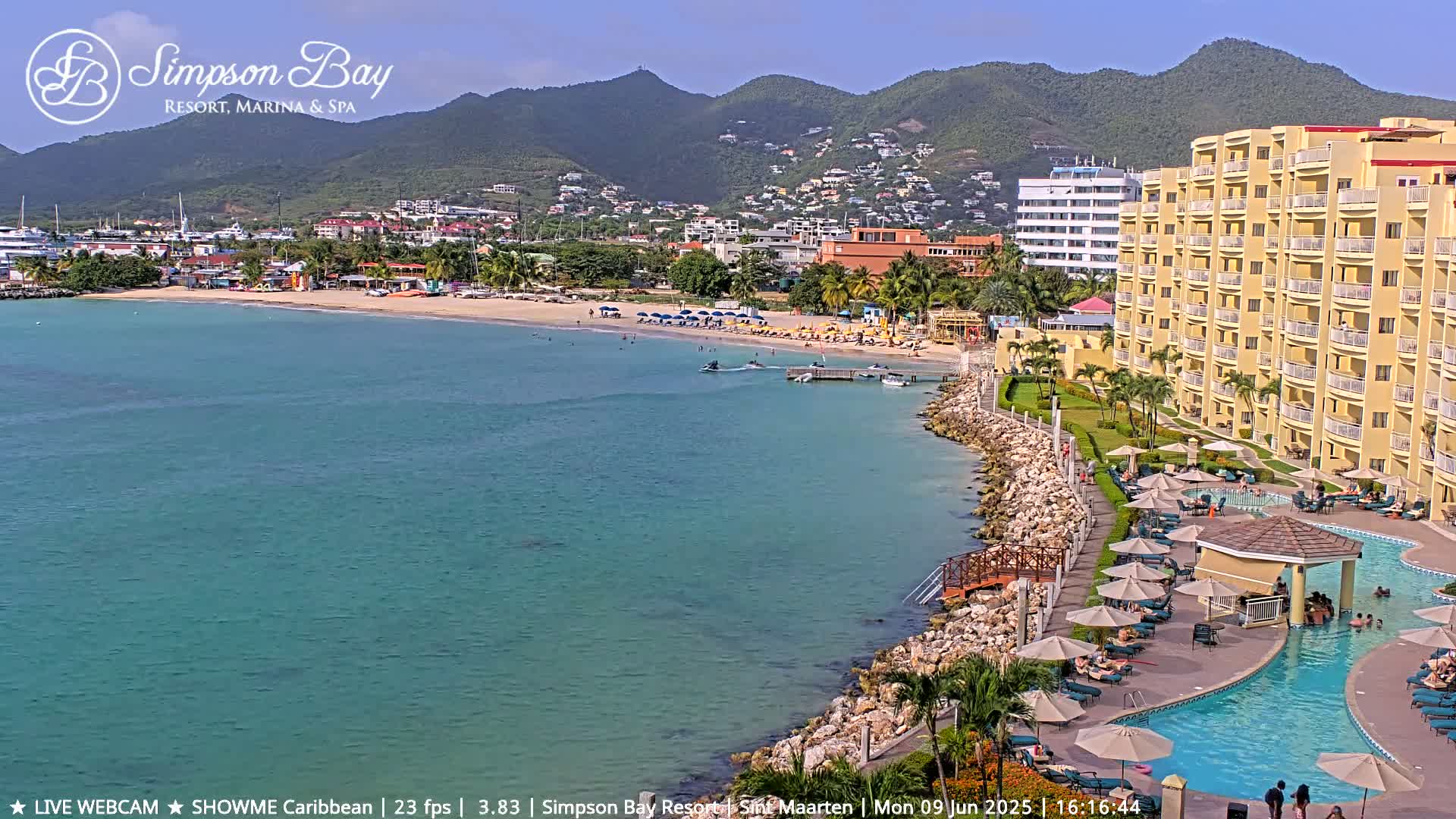 Carribean , Sint Maarten Kim Sha Beach Live Cam - Simpson Bay, Sint Maarten, Netherland
