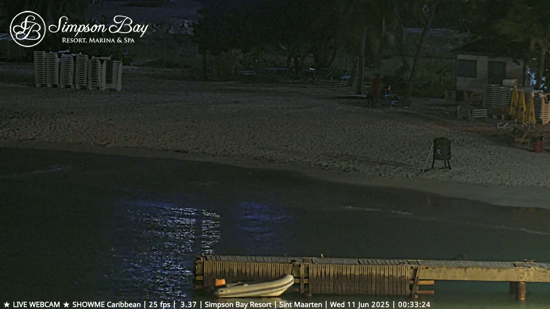 Carribean , Sint Maarten Kim Sha Beach Live Cam - Simpson Bay, Sint Maarten, Netherland