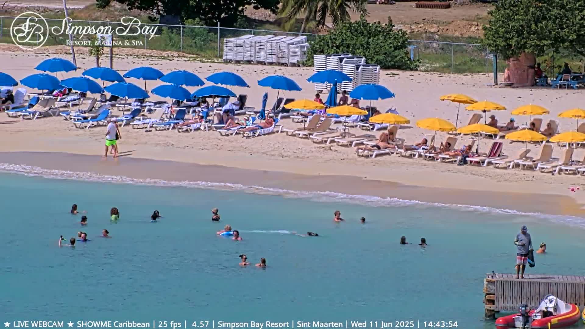 Carribean , Sint Maarten Kim Sha Beach Live Cam - Simpson Bay, Sint Maarten, Netherland