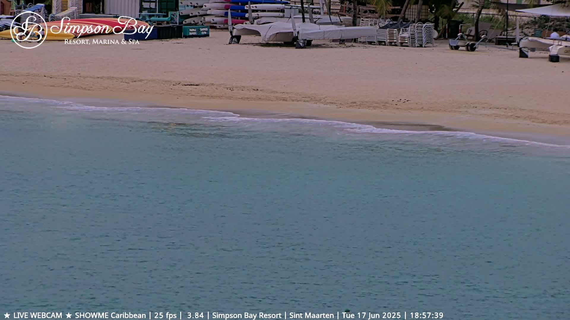 Carribean , Sint Maarten Kim Sha Beach Live Cam - Simpson Bay, Sint Maarten, Netherland