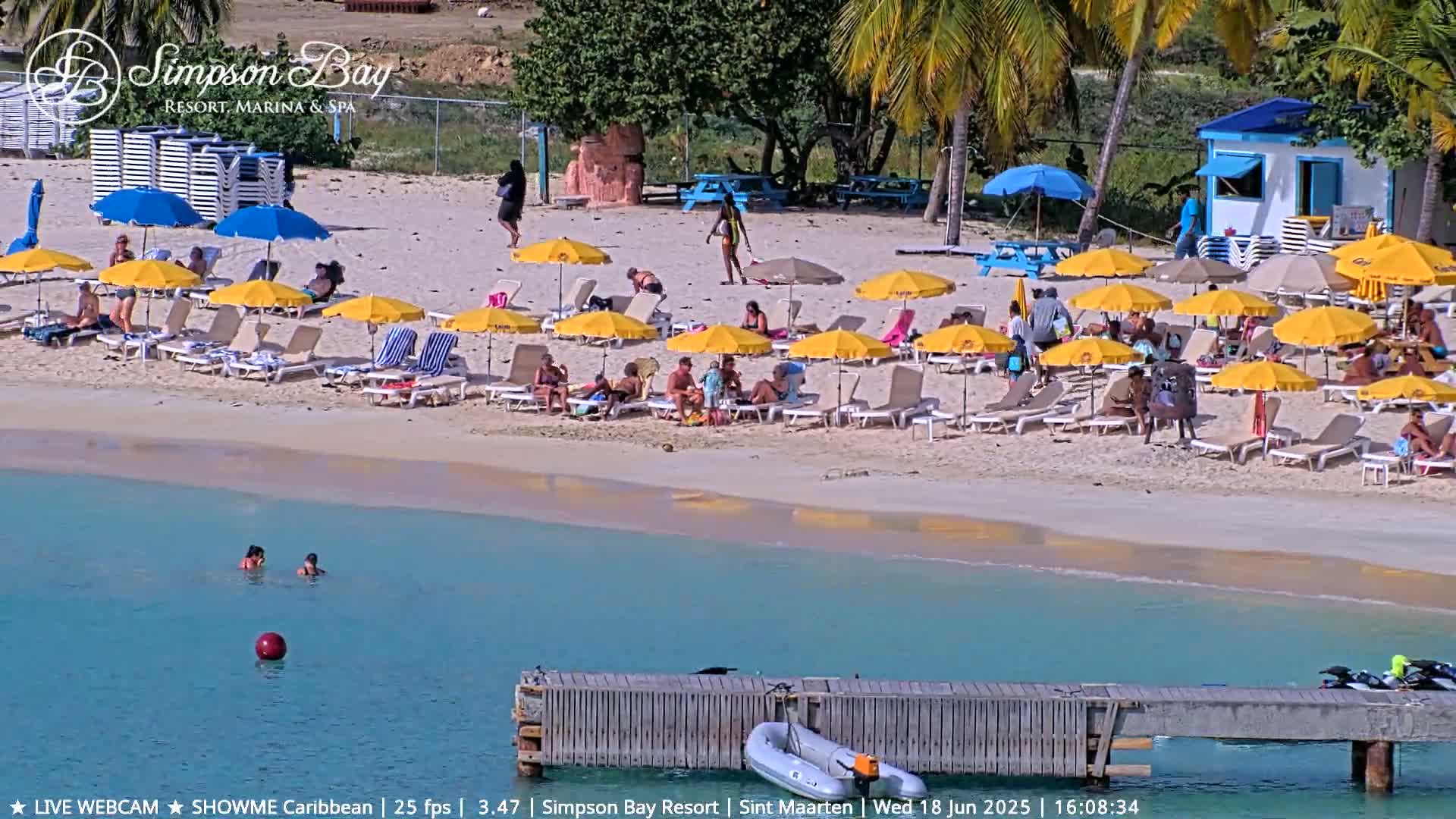 Carribean , Sint Maarten Kim Sha Beach Live Cam - Simpson Bay, Sint Maarten, Netherland