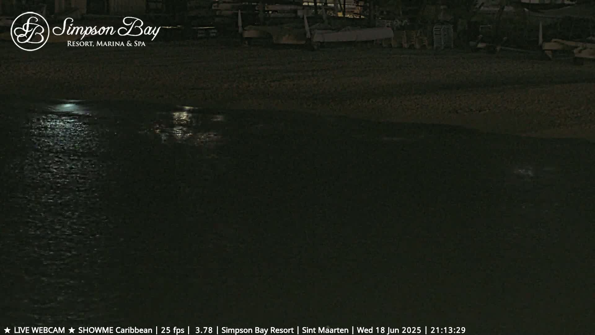 Carribean , Sint Maarten Kim Sha Beach Live Cam - Simpson Bay, Sint Maarten, Netherland