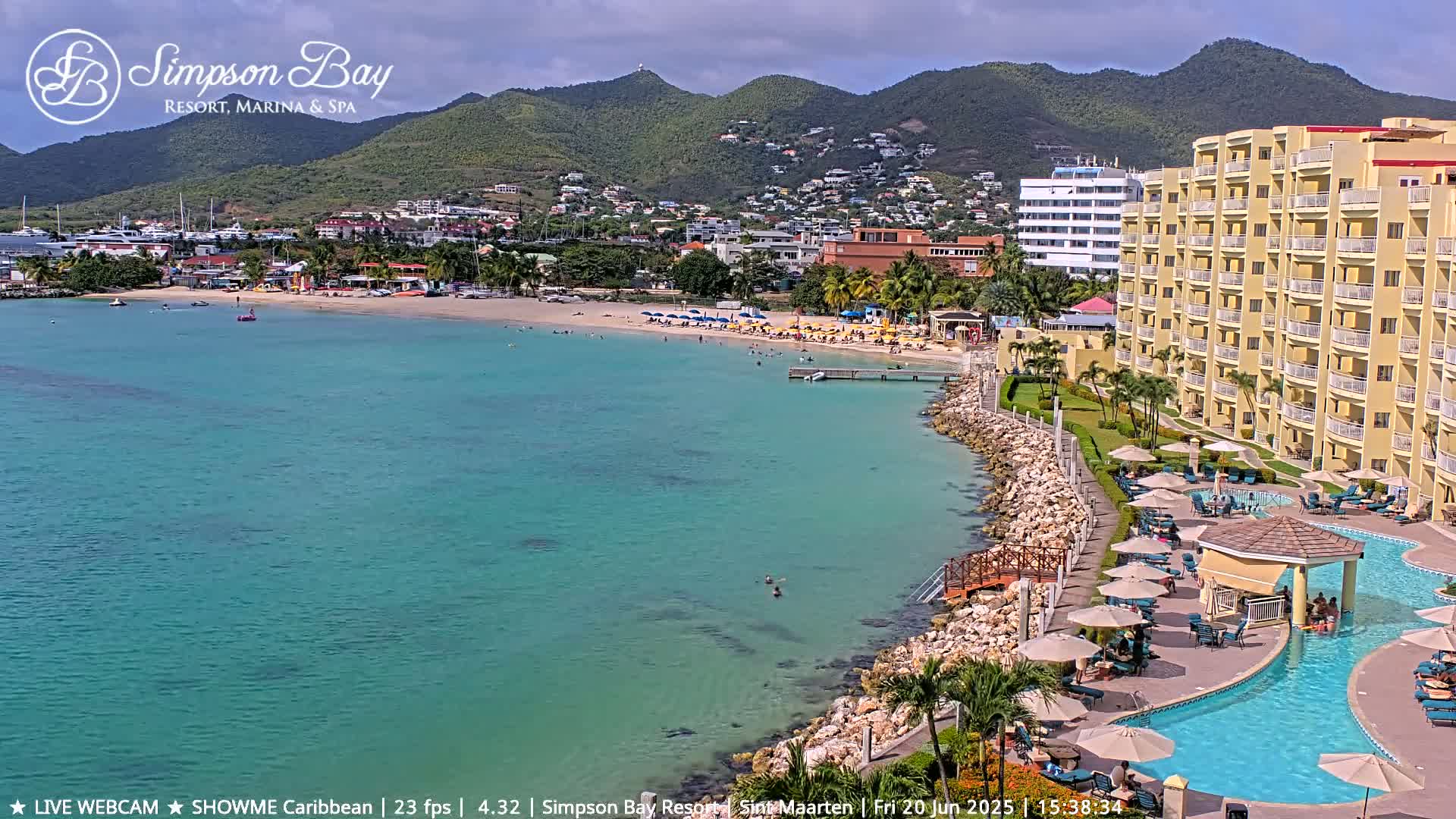 Carribean , Sint Maarten Kim Sha Beach Live Cam - Simpson Bay, Sint Maarten, Netherland