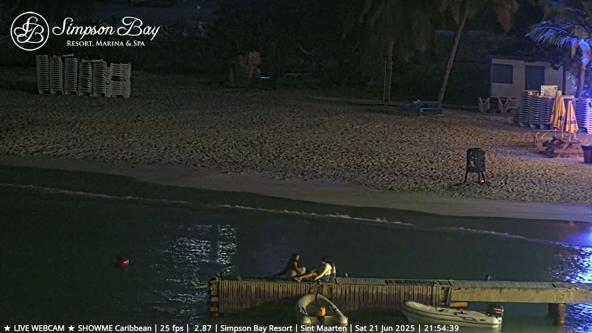 Carribean , Sint Maarten Kim Sha Beach Live Cam - Simpson Bay, Sint Maarten, Netherland