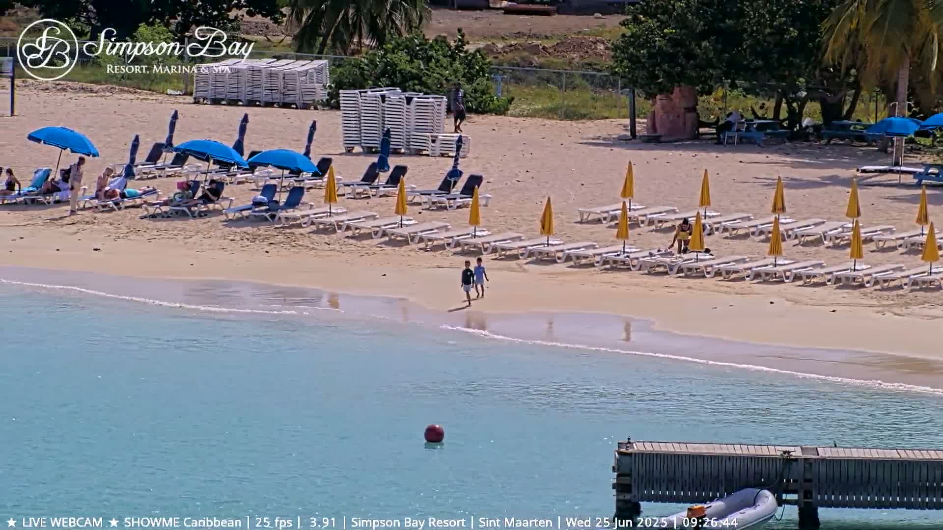 Carribean , Sint Maarten Kim Sha Beach Live Cam - Simpson Bay, Sint Maarten, Netherland