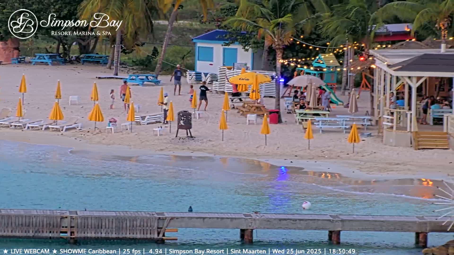 Carribean , Sint Maarten Kim Sha Beach Live Cam - Simpson Bay, Sint Maarten, Netherland