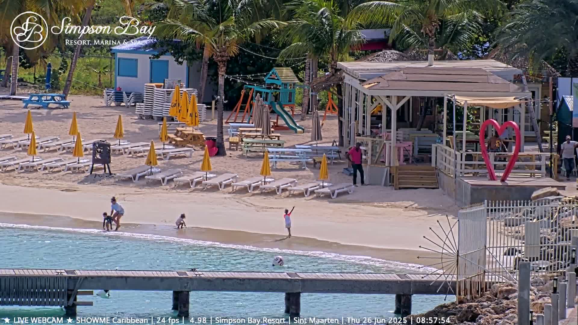 Carribean , Sint Maarten Kim Sha Beach Live Cam - Simpson Bay, Sint Maarten, Netherland
