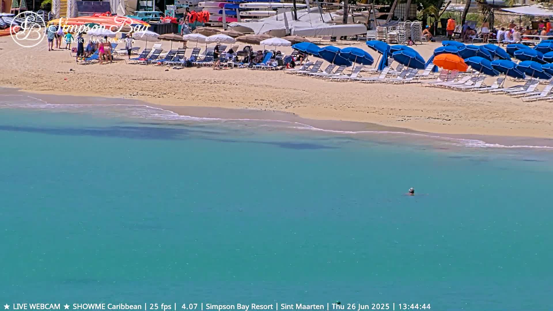 Carribean , Sint Maarten Kim Sha Beach Live Cam - Simpson Bay, Sint Maarten, Netherland